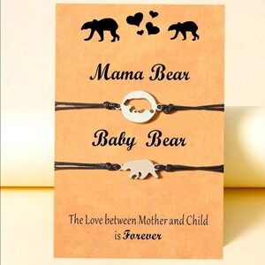 MOMMY & Me bracelet gift set, mama bear and baby bear